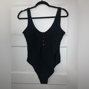 SHEIN black one piece bathing suit with low‎ back size medium